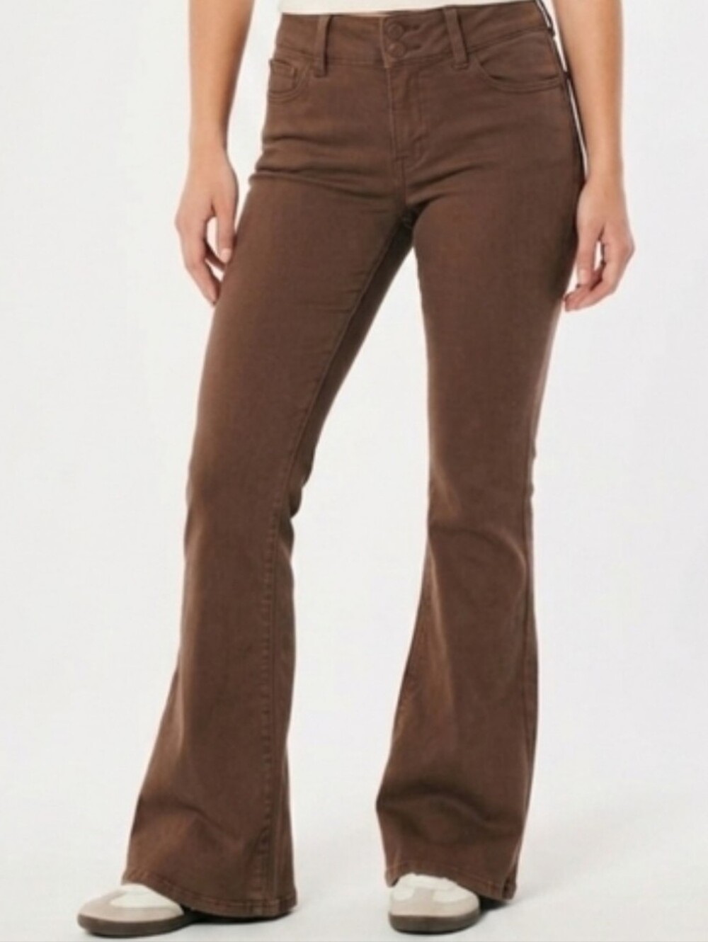 ​Hollister Low Rise Flare Pants Brown Womens Size 8R W29 Y2K Boho Soft Stretch